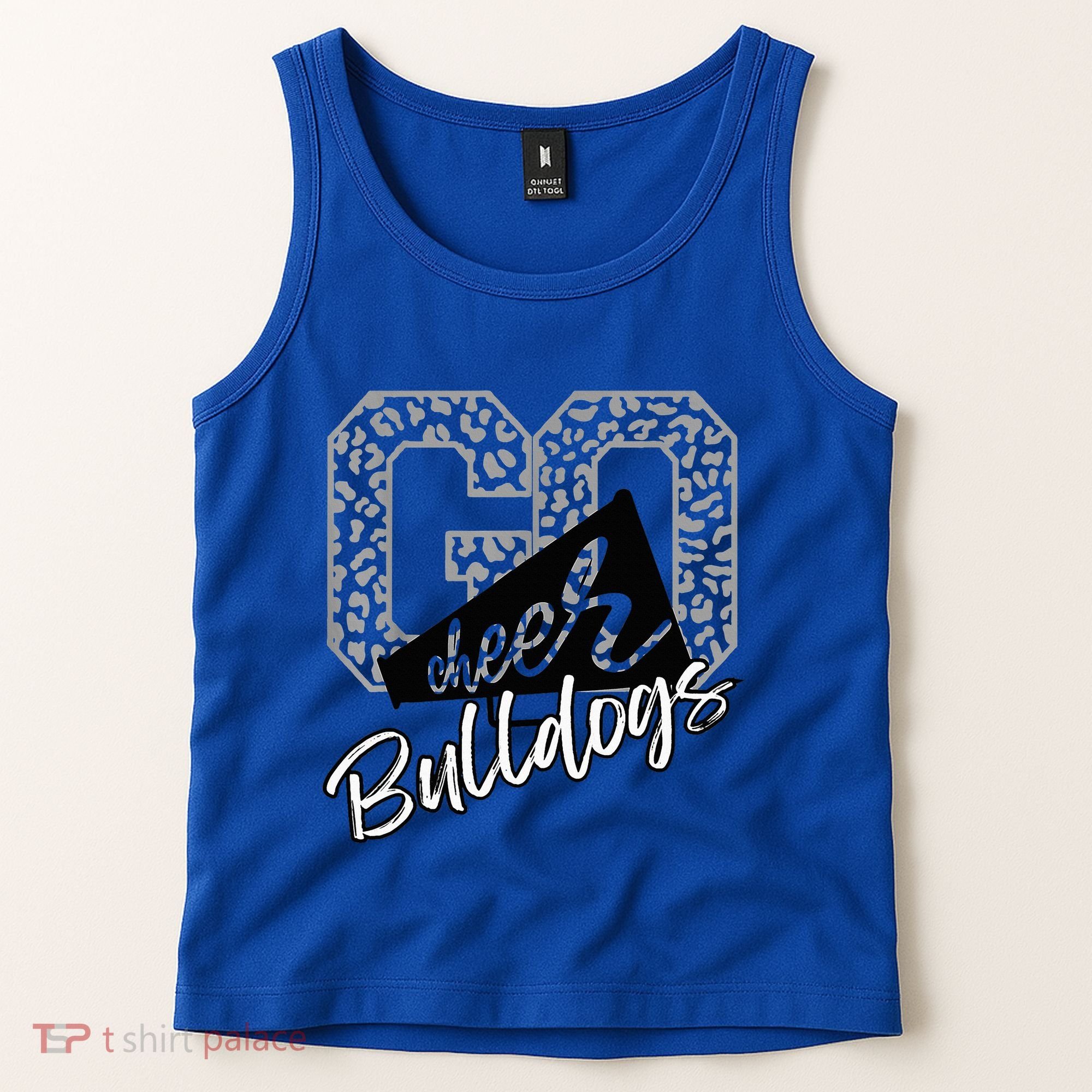 Bulldogs School Spirit Mascot Leopard Cheer Fan Game Day Tank Top
