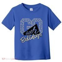 Bulldogs School Spirit Mascot Leopard Cheer Fan Game Day Toddler T-Shirt thumb 0