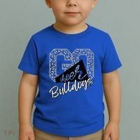 Bulldogs School Spirit Mascot Leopard Cheer Fan Game Day Toddler T-Shirt thumb 2
