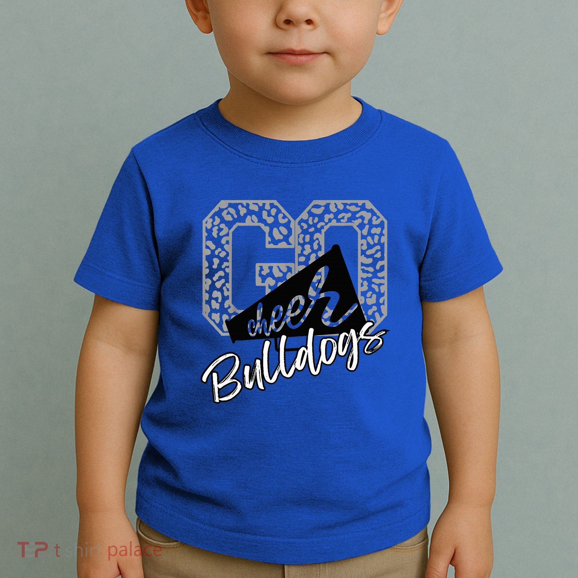 Bulldogs School Spirit Mascot Leopard Cheer Fan Game Day Toddler T-Shirt