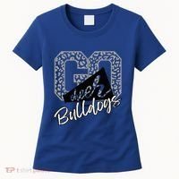 Bulldogs School Spirit Mascot Leopard Cheer Fan Game Day Women's T-Shirt thumb 0