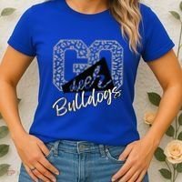 Bulldogs School Spirit Mascot Leopard Cheer Fan Game Day Women's T-Shirt thumb 2