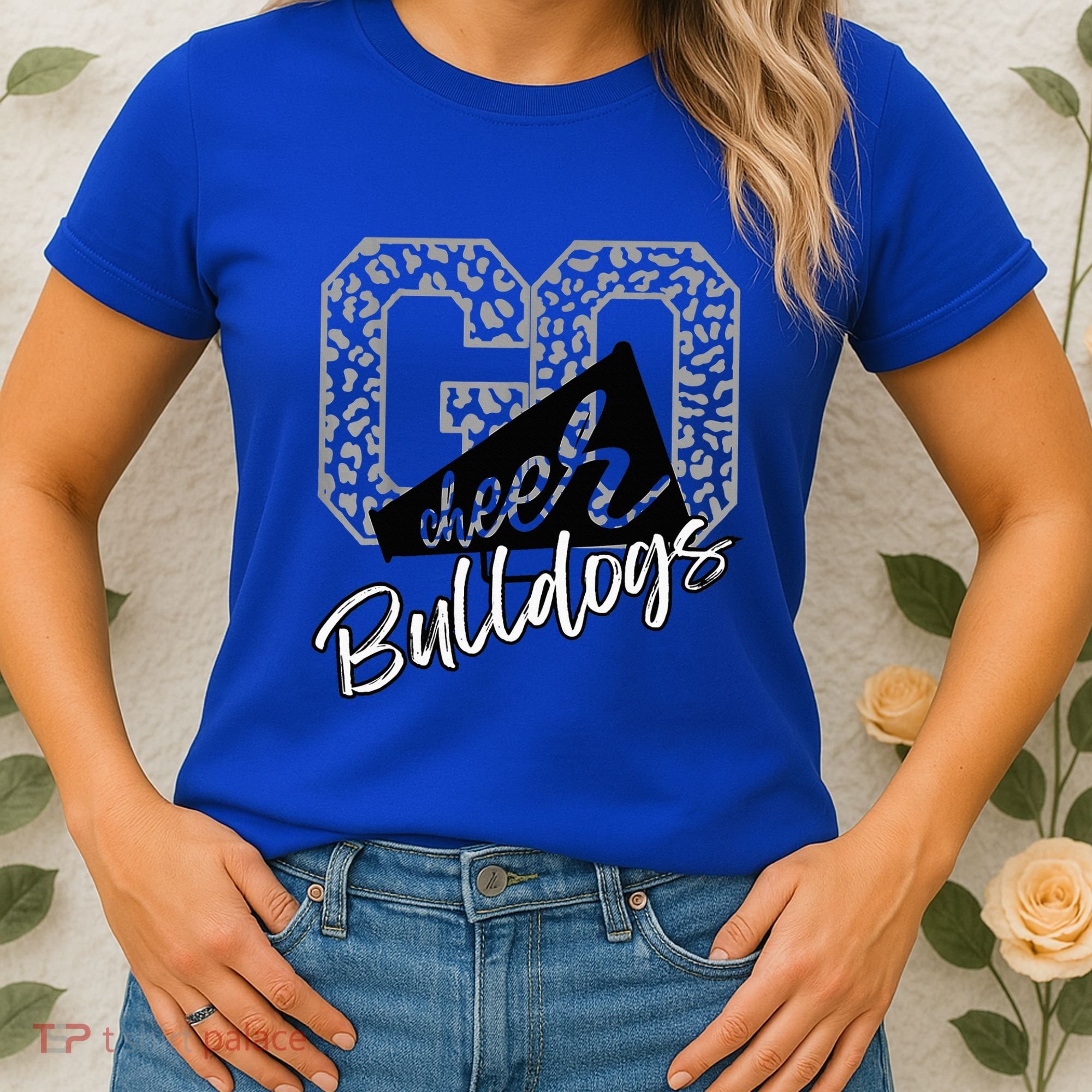 Bulldogs School Spirit Mascot Leopard Cheer Fan Game Day Women's T-Shirt