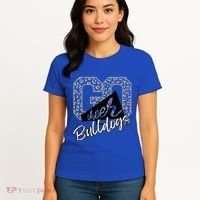 Bulldogs School Spirit Mascot Leopard Cheer Fan Game Day Women's T-Shirt thumb 4