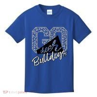 Bulldogs School Spirit Mascot Leopard Cheer Fan Game Day Kids T-Shirt thumb 0