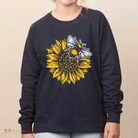 Bumblebee Sunflower Springtime Save The Bees Honeybee Women's Sweatshirt thumb 0