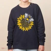Bumblebee Sunflower Springtime Save The Bees Honeybee Women's Sweatshirt thumb 0