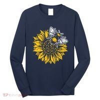 Bumblebee Sunflower Springtime Save The Bees Honeybee Long Sleeve Shirt thumb 0