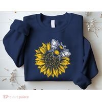 Bumblebee Sunflower Springtime Save The Bees Honeybee Sweatshirt thumb 2