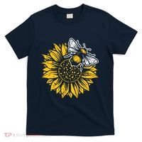 Bumblebee Sunflower Springtime Save The Bees Honeybee T-Shirt thumb 0