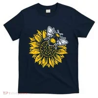 Bumblebee Sunflower Springtime Save The Bees Honeybee T-Shirt thumb 0