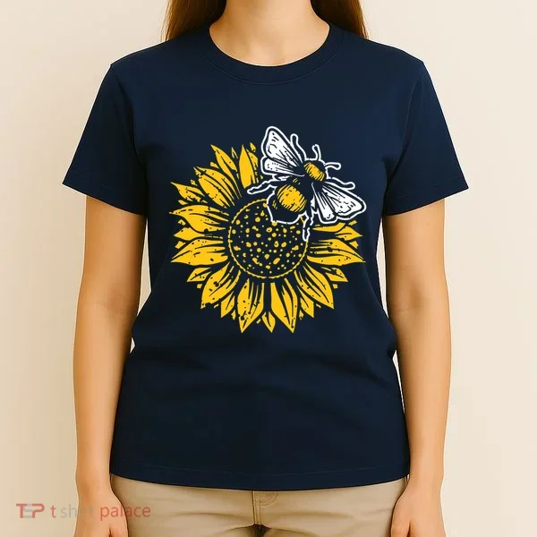 Bumblebee Sunflower Springtime Save The Bees Honeybee T-Shirt