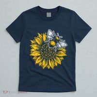 Bumblebee Sunflower Springtime Save The Bees Honeybee T-Shirt thumb 5
