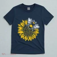 Bumblebee Sunflower Springtime Save The Bees Honeybee T-Shirt thumb 5