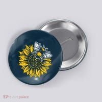 Bumblebee Sunflower Springtime Save The Bees Honeybee Button thumb 0