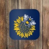 Bumblebee Sunflower Springtime Save The Bees Honeybee Coaster thumb 0