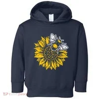 Bumblebee Sunflower Springtime Save The Bees Honeybee Toddler Hoodie thumb 0