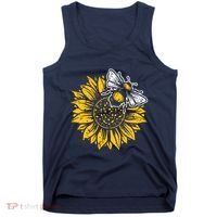 Bumblebee Sunflower Springtime Save The Bees Honeybee Tank Top thumb 0