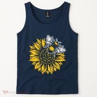 Bumblebee Sunflower Springtime Save The Bees Honeybee Tank Top thumb 2