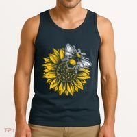 Bumblebee Sunflower Springtime Save The Bees Honeybee Tank Top thumb 3