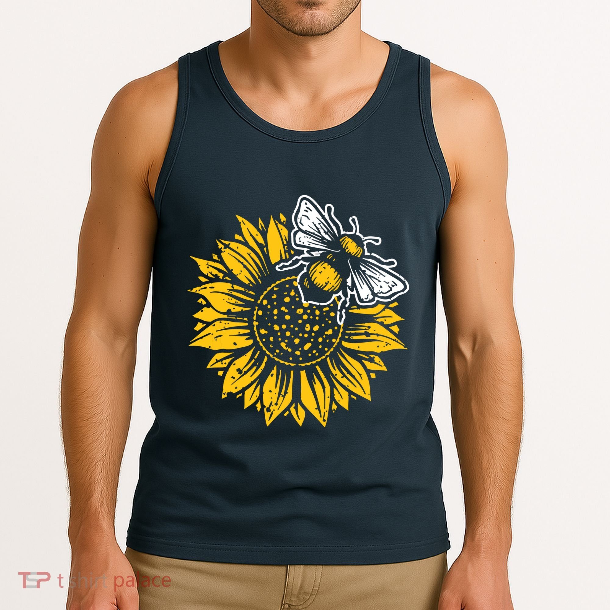 Bumblebee Sunflower Springtime Save The Bees Honeybee Tank Top