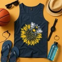 Bumblebee Sunflower Springtime Save The Bees Honeybee Tank Top thumb 4