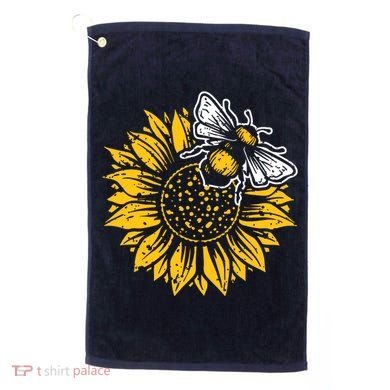 Bumblebee Sunflower Springtime Save The Bees Honeybee Golf Towel