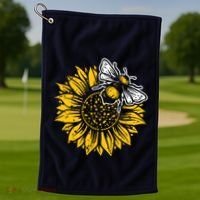Bumblebee Sunflower Springtime Save The Bees Honeybee Golf Towel thumb 1