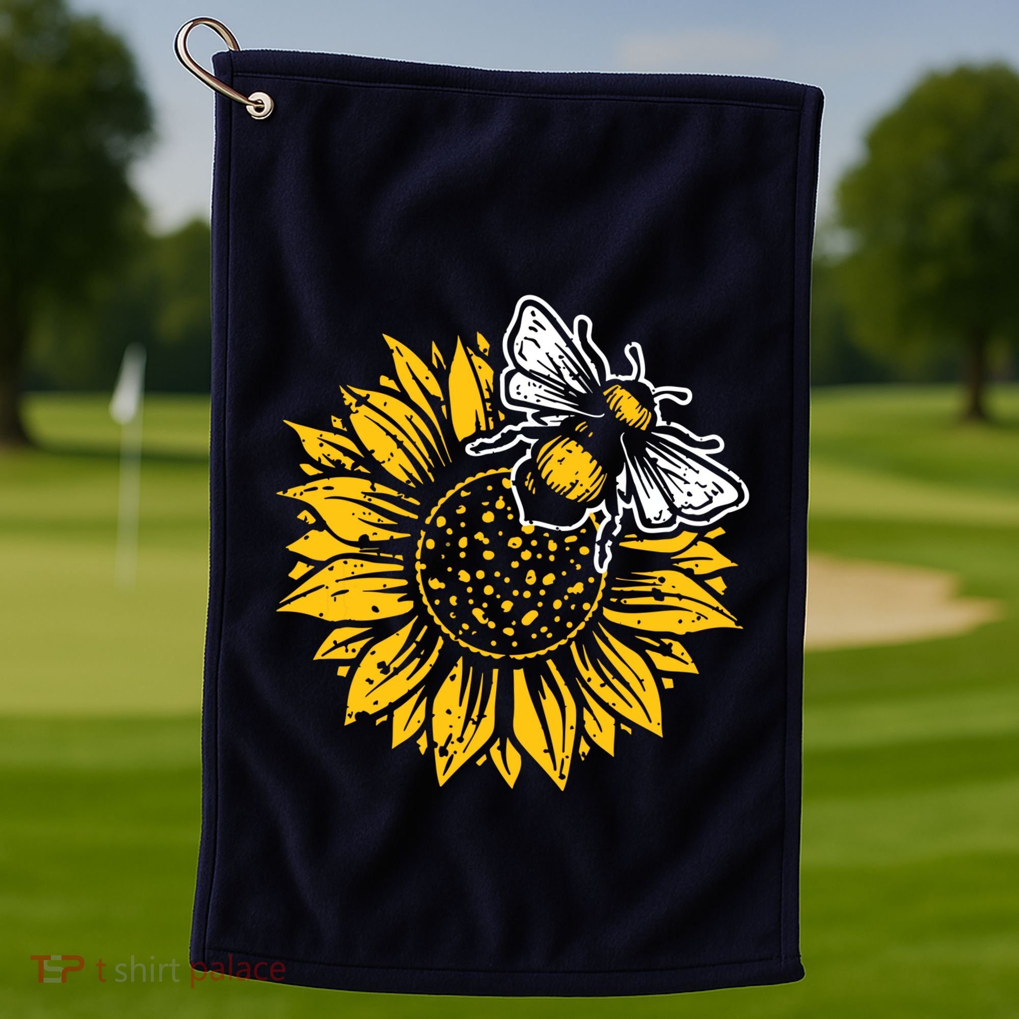 Bumblebee Sunflower Springtime Save The Bees Honeybee Golf Towel