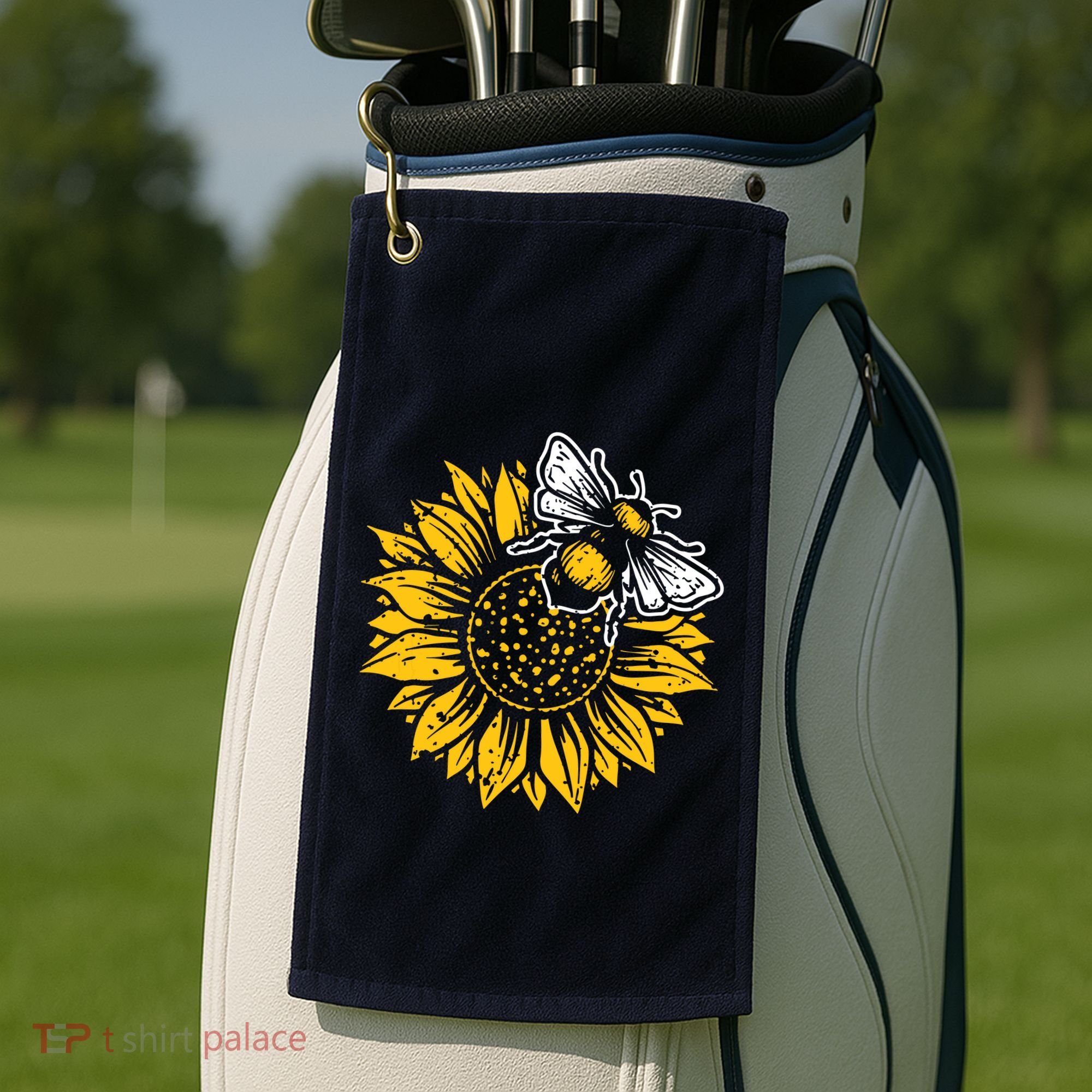 Bumblebee Sunflower Springtime Save The Bees Honeybee Golf Towel
