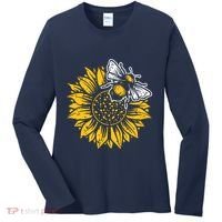 Bumblebee Sunflower Springtime Save The Bees Honeybee Women's Long Sleeve Shirt thumb 0
