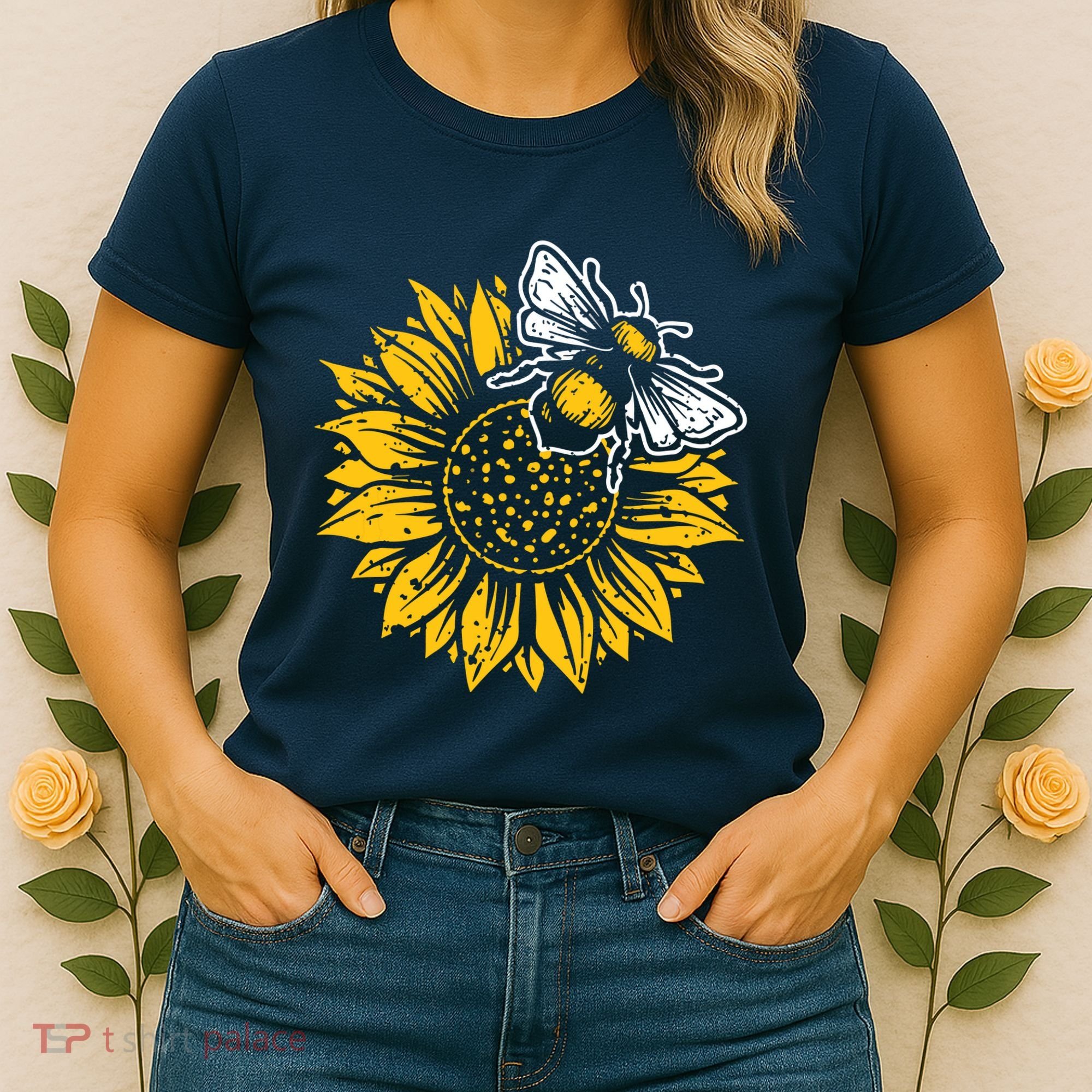 Bumblebee Sunflower Springtime Save The Bees Honeybee Women's T-Shirt