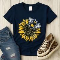 Bumblebee Sunflower Springtime Save The Bees Honeybee Women's T-Shirt thumb 3