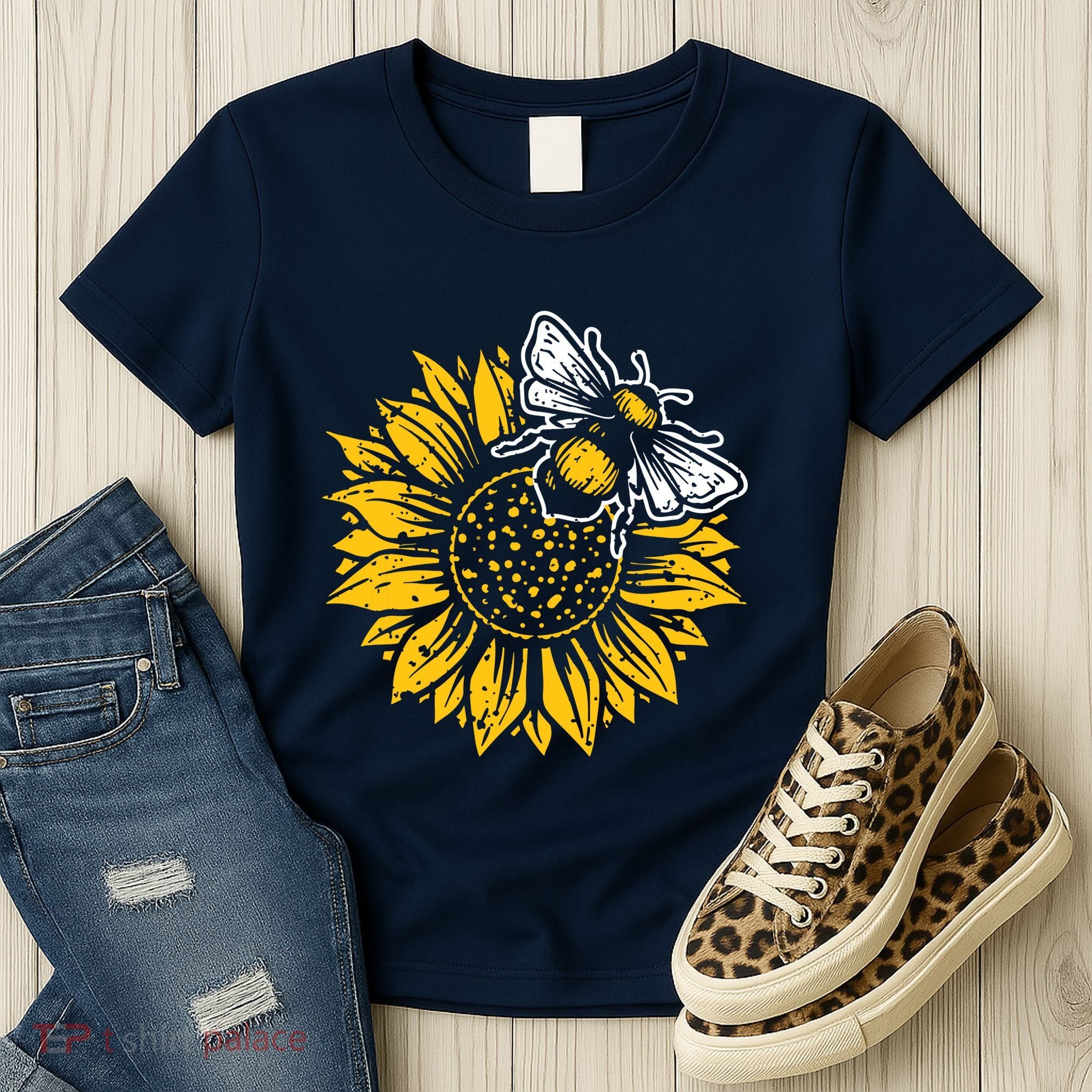 Bumblebee Sunflower Springtime Save The Bees Honeybee Women's T-Shirt