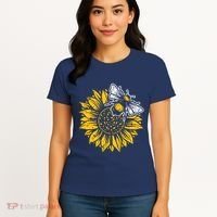 Bumblebee Sunflower Springtime Save The Bees Honeybee Women's T-Shirt thumb 4