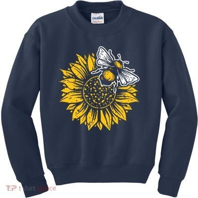 Bumblebee Sunflower Springtime Save The Bees Honeybee Kids Sweatshirt