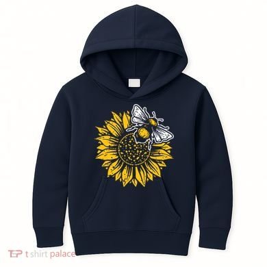 Bumblebee Sunflower Springtime Save The Bees Honeybee Kids Hoodie
