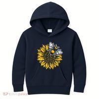 Bumblebee Sunflower Springtime Save The Bees Honeybee Kids Hoodie thumb 0