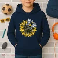 Bumblebee Sunflower Springtime Save The Bees Honeybee Kids Hoodie thumb 2