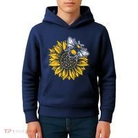 Bumblebee Sunflower Springtime Save The Bees Honeybee Kids Hoodie thumb 4