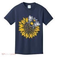 Bumblebee Sunflower Springtime Save The Bees Honeybee Kids T-Shirt thumb 0