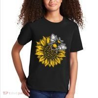 Bumblebee Sunflower Springtime Save The Bees Honeybee Kids T-Shirt thumb 2