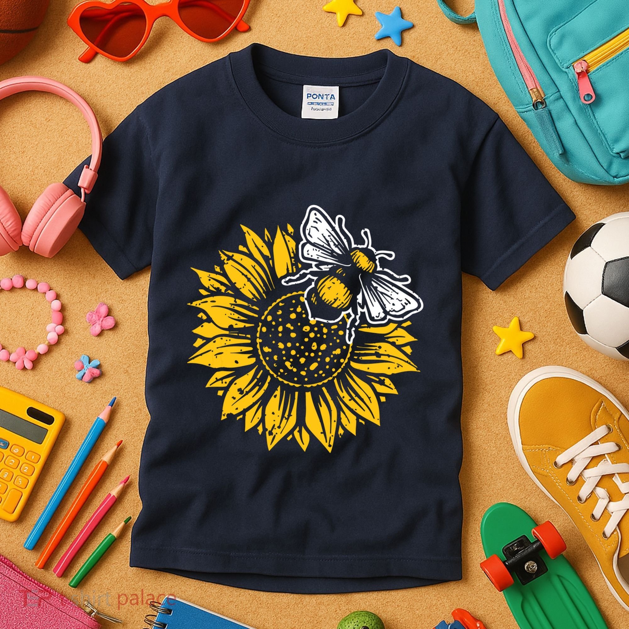 Bumblebee Sunflower Springtime Save The Bees Honeybee Kids T-Shirt