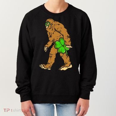Bigfoot Shamrock Sasquatch Irish Women's Sweatshirt
