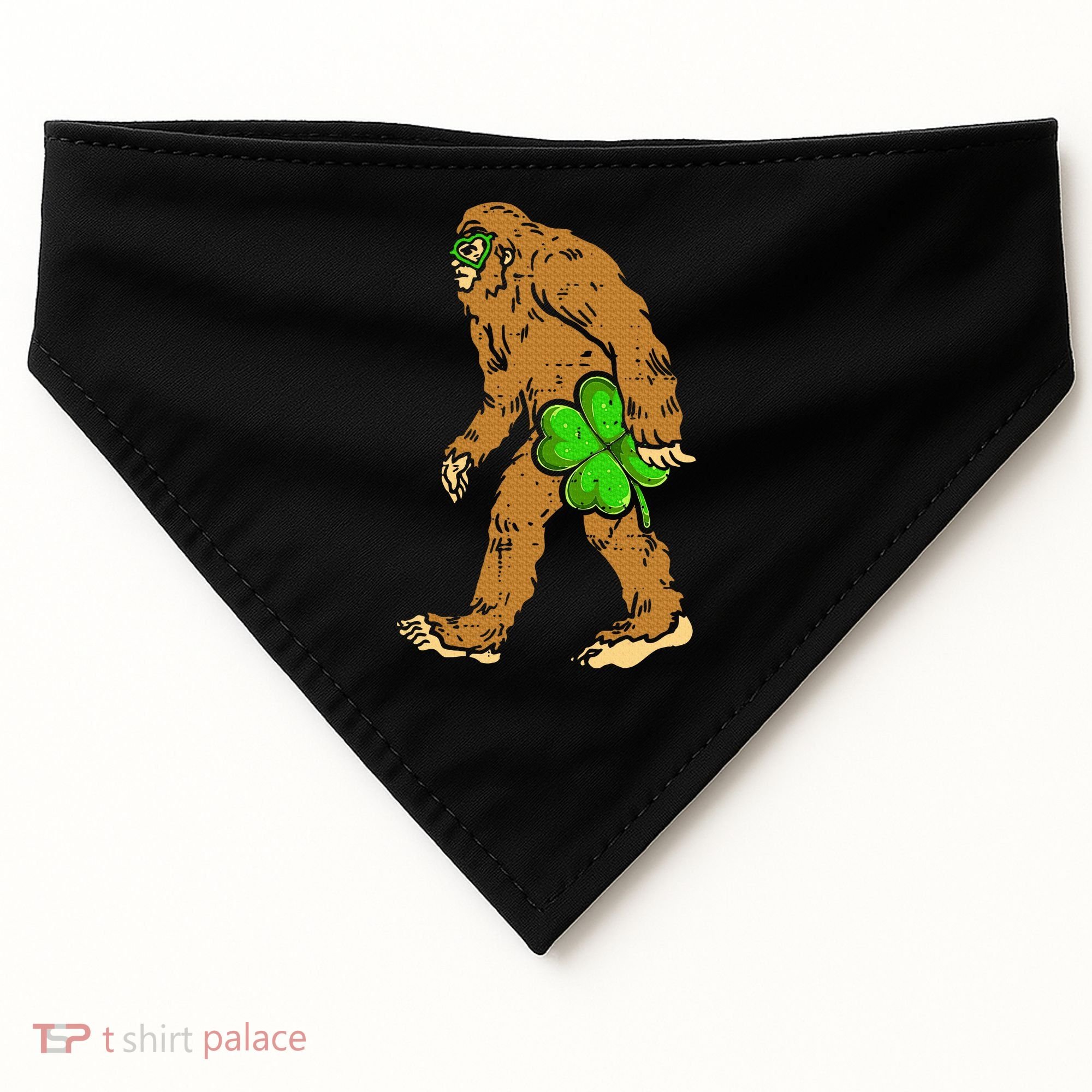 Bigfoot Shamrock Sasquatch Irish USA-Made Doggie Bandana