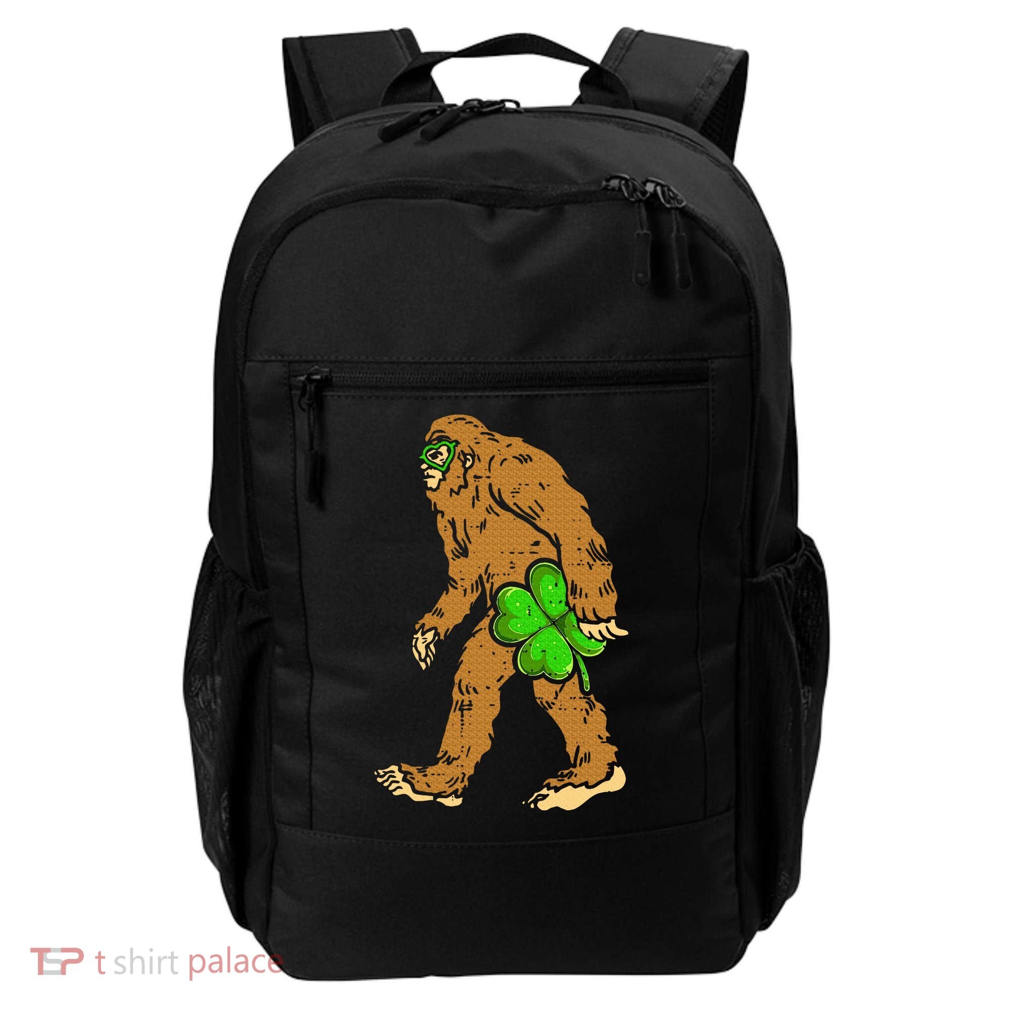 Bigfoot Shamrock Sasquatch Irish Backpack