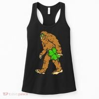 Bigfoot Shamrock Sasquatch Irish Women's Tank Top thumb 0