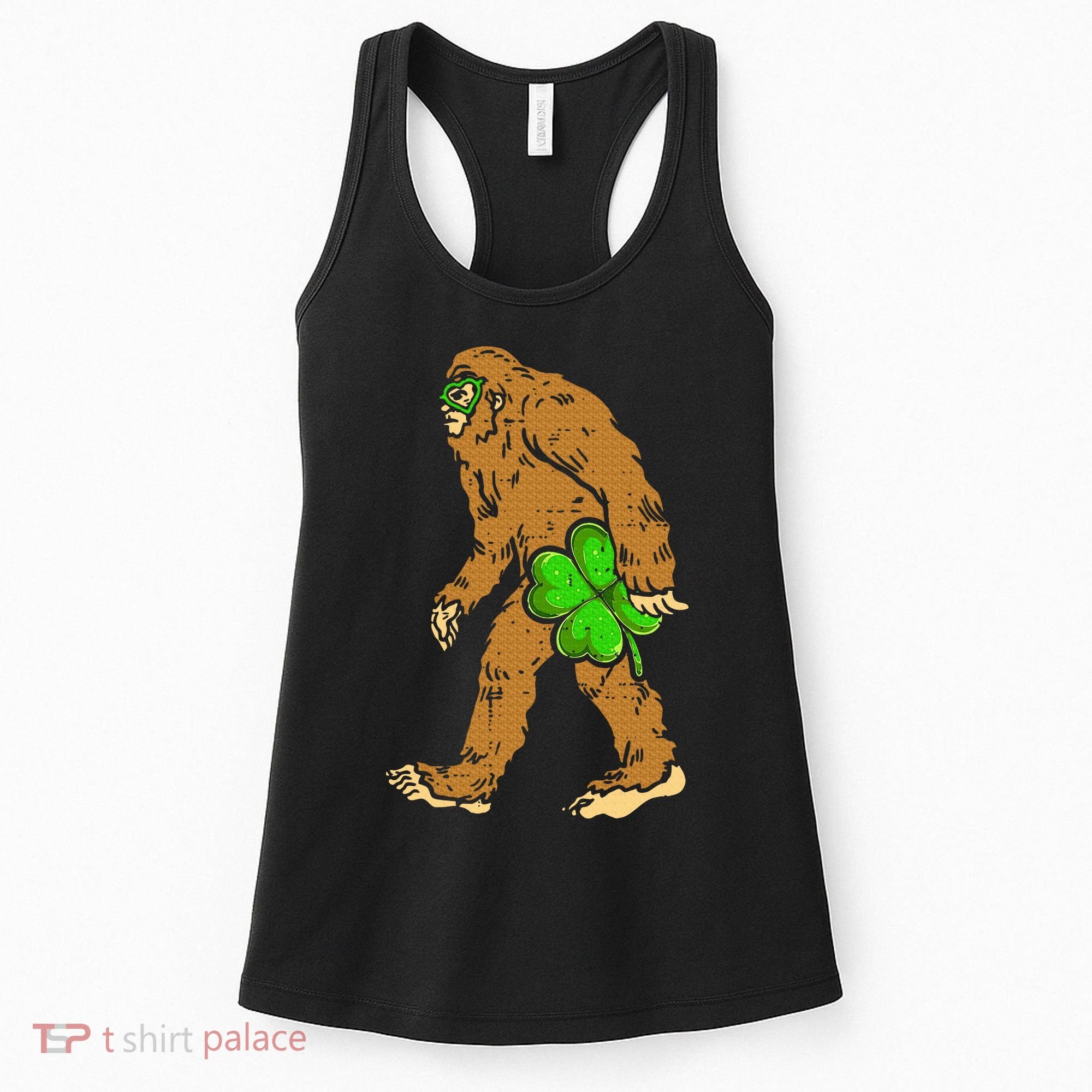 Bigfoot Shamrock Sasquatch Irish Women's Tank Top