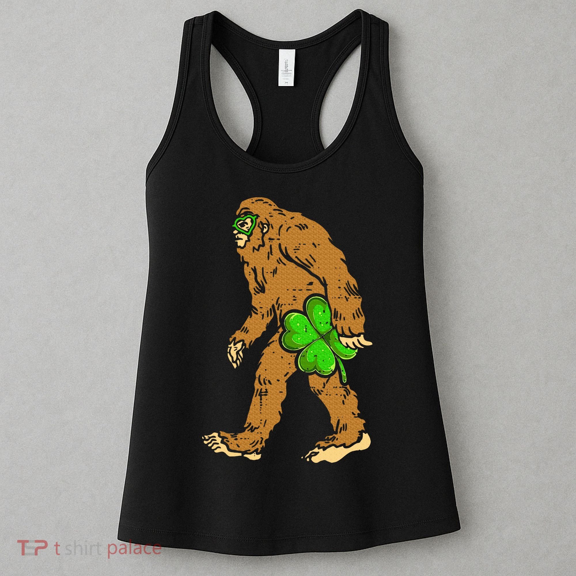 Bigfoot Shamrock Sasquatch Irish Women's Tank Top