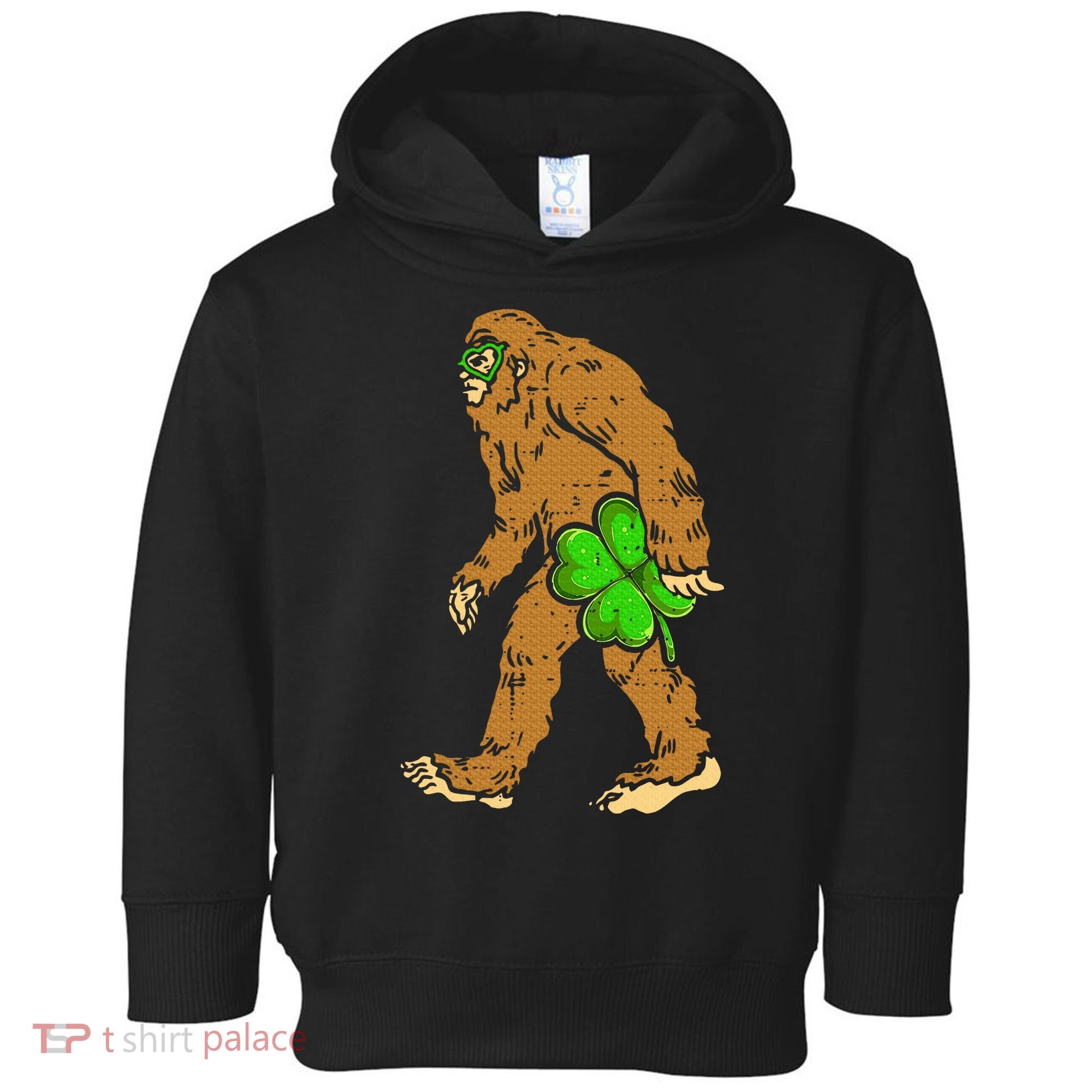 Bigfoot Shamrock Sasquatch Irish Toddler Hoodie
